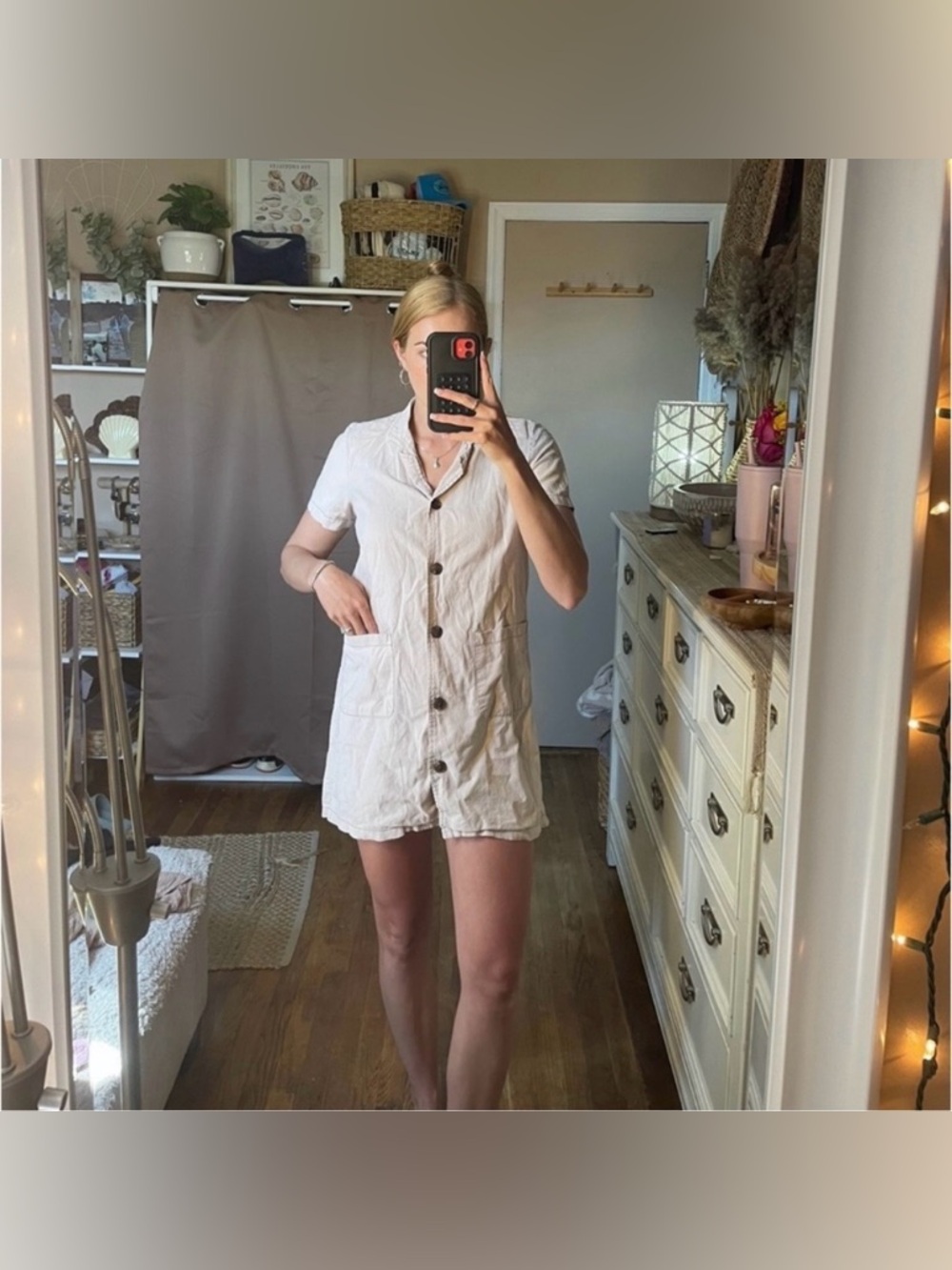 Stylish a-line button up mini dress size small - Picture 5 of 14
